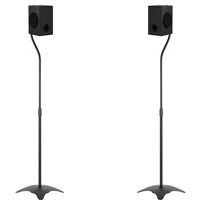 Speaker Stand Adjustable Height Mount Hold Satellite Book Shelf Speaker up to 9.9 lbs Extend from 27 to 43 inch (SS201), 1 Pair, Black by WALI