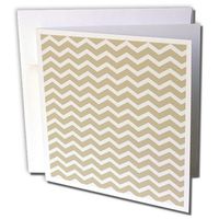 3dRose Cream and White Chevron Modern Art - Greeting Cards, 6 x 6 inches, set of 12 (gc_110206_2)