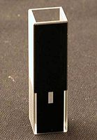 UNICO S-90-358Q Spectrophotometer Cuvette with Stopper, Black, 170 to 2600 Nm Wavelength Range, 45 mm Height, 0.100 Ml Capacity, Quartz