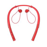 Sammid Wireless Headphone, Bluetooth in-Ear Neckband Earphone Magnetic Hi-fi Stereo Music Sport Headphone Noise Cancelling Super Sound Built-in mic Earbud Sport Running - Red