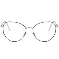 SOJOS Polygon Cat eye Blue Light Blocking Glasses Eyeglasses Frame Anti Blue Ray Computer Game Glasses SJ5039 with Black and Silver Frame/Anti-Blue Light Lens