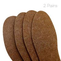 Comfortable Wool Felt Winter Warm Shoe Insoles - 2 Pairs Natural Wool Felt Insert for Men and Women Men's 11/Women's 12