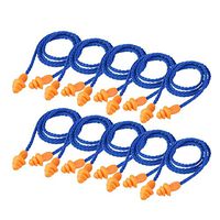 YOMIUP 5 Pairs Silicone Corded Ear Plugs Reusable Hearing Protection Earplugs with Christmas Tree Design for Sleeping Noise Reduction Swimming (Blue)