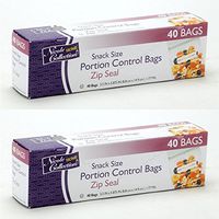 Nicole Home Collection Zip Seal Portion Control Bags – Snack Size – 2 Packs 80 Bags Total