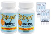 2 Stinger 1 hour Total whole body cleansers with B2 & creatinine, 4 caplets each & 2 free 6 Panel Drug tests(mAMP/THC/COC/OPI/OXY/BZO)