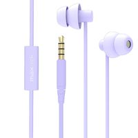 MAXROCK (TM) Total Soft Silicon Headphones with Mic Sleep Travel Choice for Cellphones Tablets and 3.5mm Jack ( Violet)