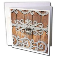 Switzerland Basel Church heavy wooden door ironwork - Greeting Cards, 6 x 6 inches, set of 12 (gc_187537_2)