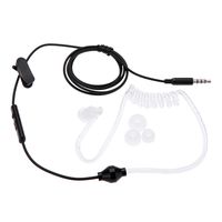 Tuliptown Flexible Anti-radiation Air Tube Monaural In-Ear Earphone with Mic ON/OFF Switch Noise Isolating Earbud for All 3.5mm Phones MP3 Tablet PC (Black+White)