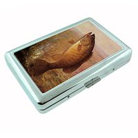 Perfection In Style Metal Silver Cigarette Case Vintage Fishing Design 007