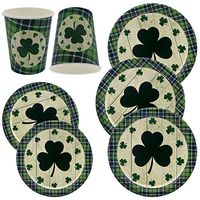 Pandecor St. Patrick's Day Party Supplies -Serves 50- Disposable Tableware Set,Include 50 Dinner Plates,50 Dessert Plates,50 Cups