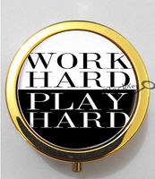 BlackKey Work Hard Play Hard 3-Compartment Decorative Pocket Gift Box Case Organizer for Pill, Color 2 -831