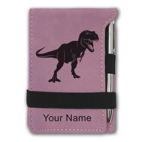 Mini Notepad, Tyrannosaurus Rex Dinosaur, Personalized Engraving Included (Pink)