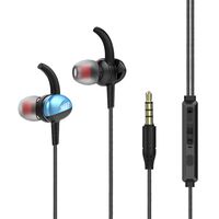 WEZ in Ear Headphones Wired Earphones Noise Isolation Earbuds Stereo Bass Headsets with Microphone Volume Control for Sports Running Gym Exercise Jogging Workout (Blue)
