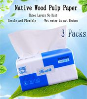 SUNANDMOON Napkins Paper Towels 3 Packs Native Wood Pulp Toilet Paper Bulk 3-ply Draw Paper Disposable Paper Napkins Strong Water Absorption Without Breaking Paper Tissue Soft Skin-Friendly for Home