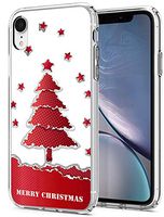 Protective Case Applicable to iPhone XR 6.1 Inch Red Christmas Tree in The Sky