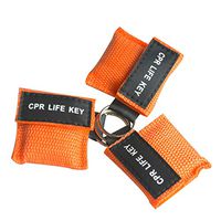80PCS CPR Life Key Mask Keychain Ring Emergency Kit CPR Face Shields for First Aid or CPR Training Orange