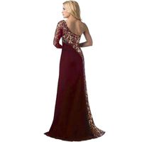 Ladies Sexy Lace Stitching Dress, Balakie Women Formal Wedding Bridesmaid Long Ball Prom Gown Cocktail Dresses (XXXL, Wine)