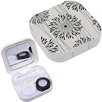 Portable Contact Lens Case Box Travel Kit Mirror + Bottle + Tweezers Container Holder [ Spots Modern ]