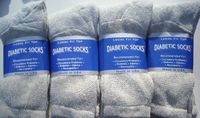 Gray Diabetic CREW Socks MEN , sock size 10-13, 1 dozen Pairs by Creswell