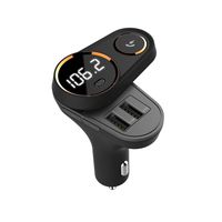 Aimik Bluetooth Car FM Transmitter, C43 90° Rotating Dustproof Wireless Receiver MP3 Music Player Dual USB Car Charger Radio Adapter Modulator Car Kit