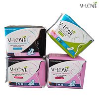VLOVE Feminine Pads Regular and Overnight and Pantiliners Variety Pack,Scented 58 Count (Pack of 4)