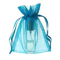 Sheer Organza Pouch Bag, 144-pack (5" x 6.5", Turquoise)