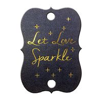 Summer-Ray 50 Shimmer Black Gold Foil Hot Stamping Little Violin Wedding Sparkler Tags Let Love Sparkle