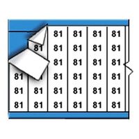 Brady WM-81-PK Repositionable Vinyl Cloth (B-500), Black on White, Solid Numbers Wire Marker Card (25 Cards)