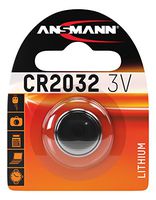 ANSMANN CR2032 Coin Cell Button Cell Battery with high Capacity for Door Opener, Clocks, radios, Remote Controls, Telephones, etc. (1-Pack)