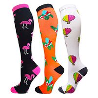 Compression Socks For Women&Men 1/3/6 Pairs - Best Medical for Running Athletic Flight Travel Circulation Recovery, 20-30mmHg (02 Multicoloured4-3 Pairs, Large/X-Large)
