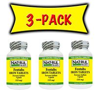 NAT-RUL FEOTABS, Iron 100 Tablets (3 Pack)