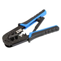 Hiija RJ45 Crimp Tool Cat5 Cat5e Crimping Tool, RJ-11, 6P/RJ-12, 8P/RJ-45 Crimp, Cut and Strip Tool