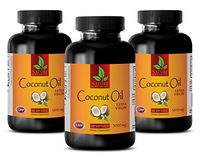 Metabolism Booster for Weight Loss for Women - Extra Virgin Coconut Oil 3000mg - Coconut Oil Pure - 3 Bottles 180 Softgels