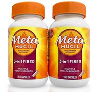 Metamucil Fiber - Special Edition - 100% Natural Psyllium Fiber Capsules - 320 Capsules - Value Pack Includes High Fiber Recipe Card