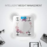LYAOE Bluetooth Body Fat Scale Floral Wreath Isolated On White Smart Wireless Scale with LCD Display Measuring Body Weight Bmi and Health Digital Scale