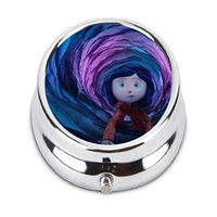 Chun Qige Coraline Unique Customization Stainless Steel Round Pill Case Box Holder，Durable Fashion Storage Box, Wallet
