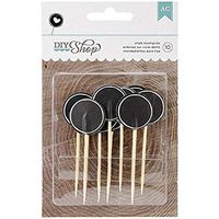 American Crafts 10-Piece DIY Shop Chalkboard Circle Top Toothpicks