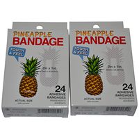 BioSwiss Novelty Bandages Self-Adhesive Funny First Aid, Novelty Gag Gift (2 boxes of 24 bandages) (Pineapple)