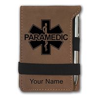 Mini Notepad, Paramedic, Personalized Engraving Included (Dark Brown)