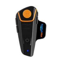 Motorcycle Bluetooth Headset Intercom,Fodsports BT-S2 1000M Helmet Communication (1 pack soft mic)