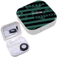 Portable Contact Lens Case Box Travel Kit Mirror + Bottle + Tweezers Container Holder [ Boys Arrows ]