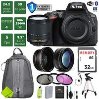 Nikon D5600 DSLR Camera 18-140mm Lens Bundle 3 (18-140mm VR Lens, 1 Year Extended Warranty)