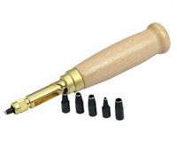 INNETOC Adjustable Screw Hole Punch Bookbinding Tool,Paper Punch,Craft Punches,6 Tip Sizes 1.5,2,2.5,3,3.5,4mm, Wood Handle