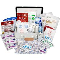 OSHA & ANSI First Aid Kit, 25 Person, 74 Pieces, Indoor/Outdoor Emergency Kit for Office, Home or Car, ANSI 2015 Class A, Made in USA by Urgent First Aid™ Gasketed Metal case keeps out moisture & dust