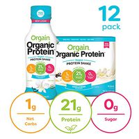 Orgain Organic 21g Vegan Plant Based Protein Shake, Vanilla Bean - Meal Replacement, Ready to Drink, Non Dairy, Gluten Free, Lactose Free, Soy Free, Kosher, Non-GMO, 14 Ounce, 12 Count