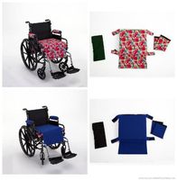 Wheelchair Solutions WSBF014 Wheelie Styles Bright Floral Pattern & Blue Solid Wheelchair Cushion