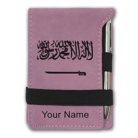 Mini Notepad, Flag of Saudi Arabia, Personalized Engraving Included (Pink)