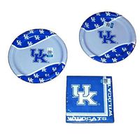 University of Kentucky Wildcats Party Bundle 9" Plates (16) Lunch Napkins (20)