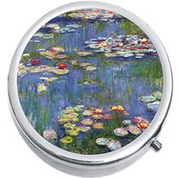 Monet Lilies Medicine Vitamin Compact Pill Box