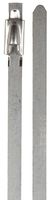 BAND-IT KE1138 Uncoated 304 Stainless Steel Ball-Lok Cable Tie, 3/16" Width, 10.2" Length, 0.010" Thick, 2.7" Maximum Diameter, Bag of 100